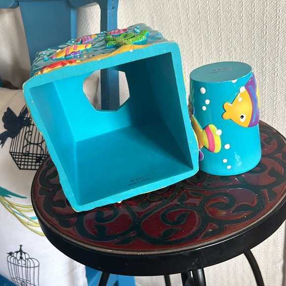Ceramic Sea Creature Underwater Ocean Tissue Box Cover & Cup - Picture 8 of 8